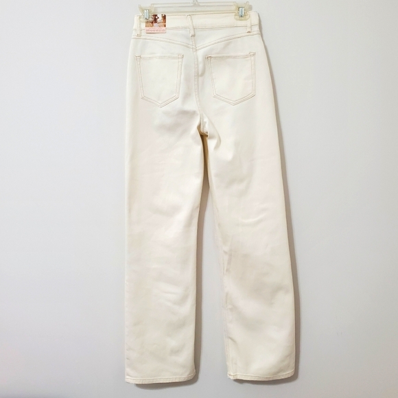 Sincerely Jules Super High Rise Wide Leg Jeans Ecru 25 Waist NEW - Picture 3 of 10